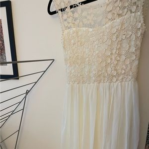 Lace top long dress